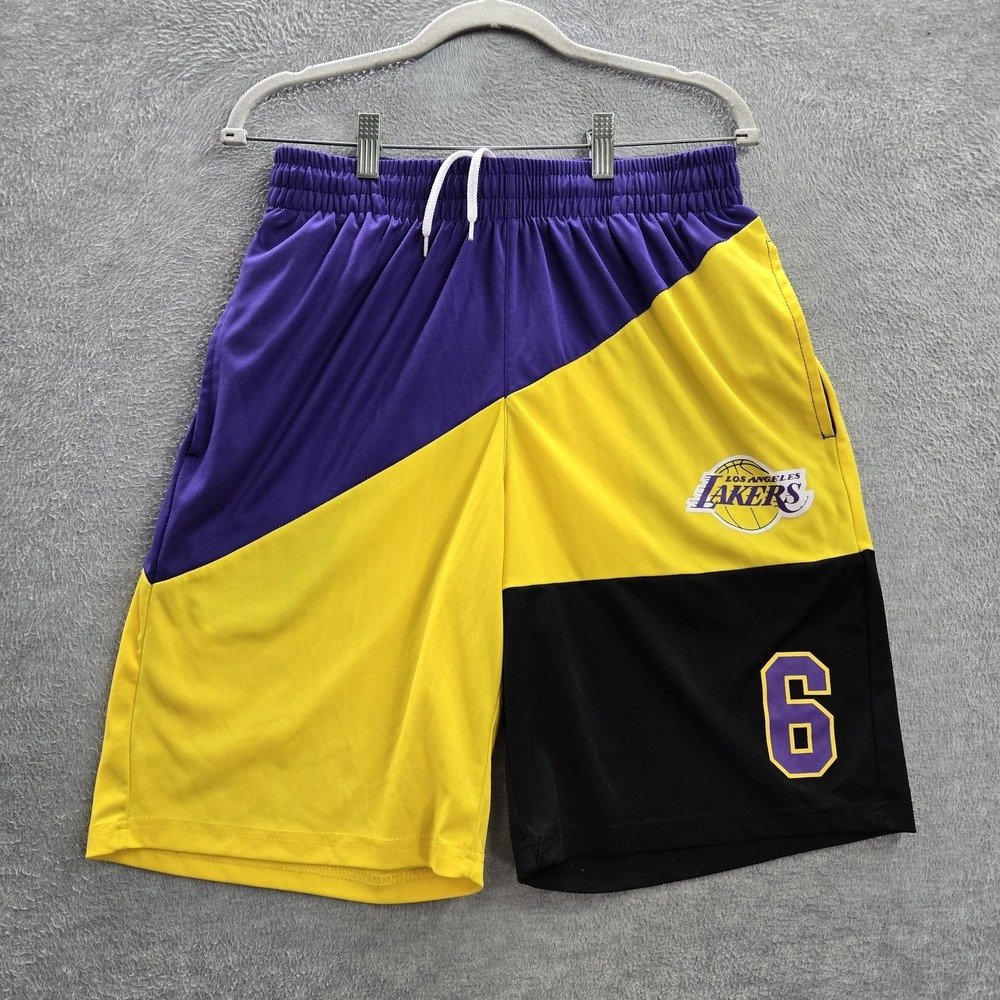 Los Angeles Lakes Men Shorts M  Colorblock UNK LeBron‎ James 6 Basketball
